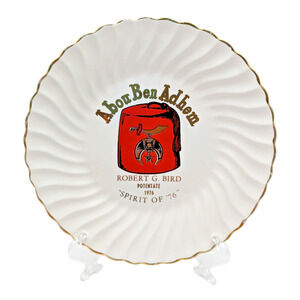 Masonic Shriner 7" Plate Spirit Of 76 Abou Ben Adhem Freemason Robert Bird Vtg